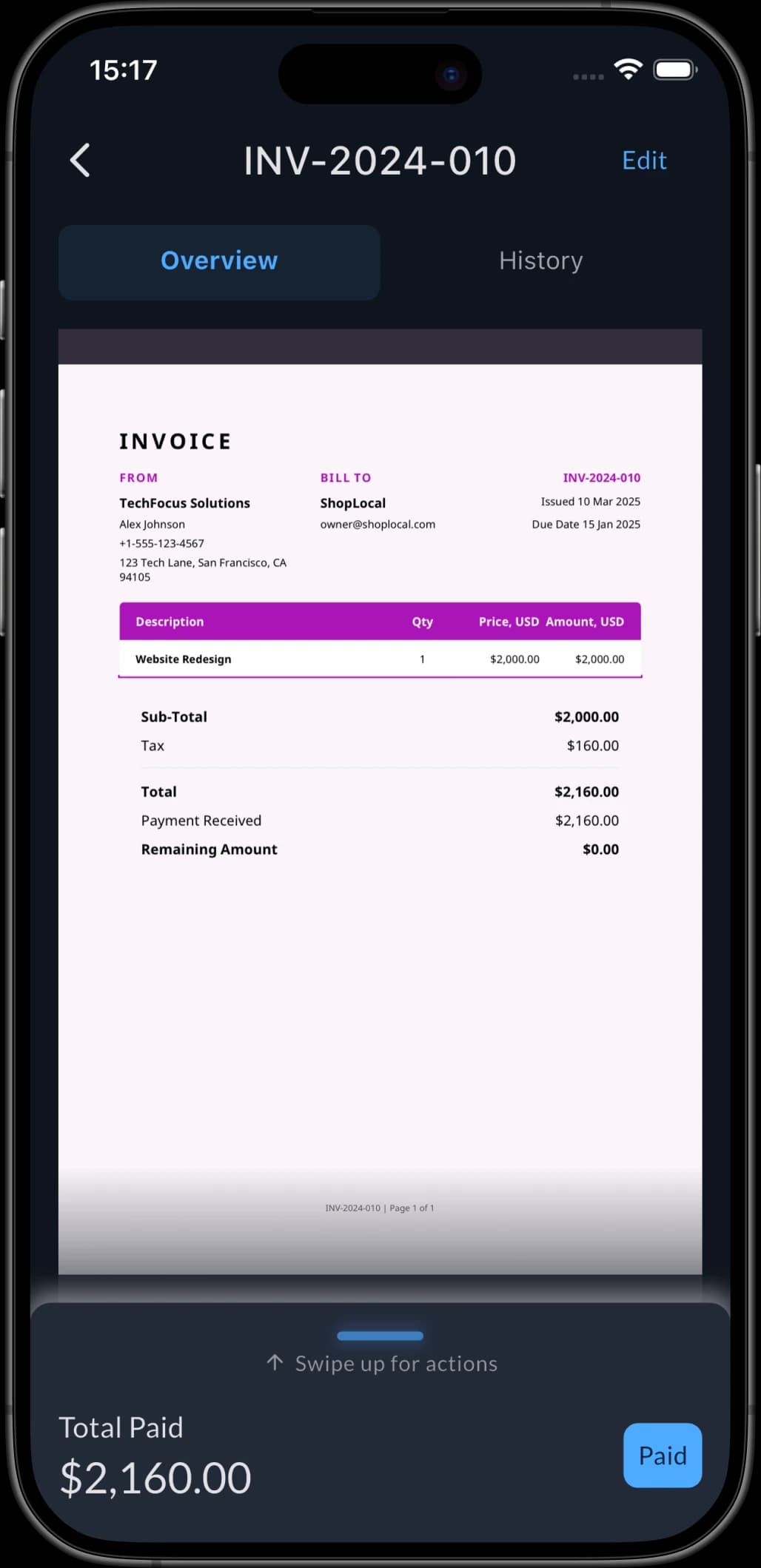 Invoice Maker on iPhone — screenshot 2